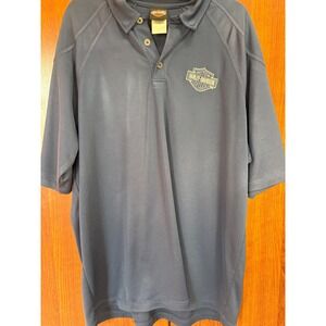 Harley Davidson Cycles Polo Shirt Men's 2XL blue Short Sleeve Logo